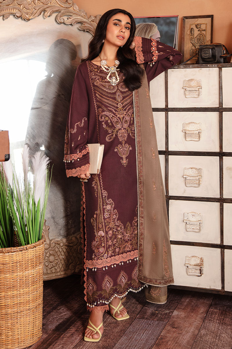 Winter Collection - Rang Rasiya - Premium Winter - 3 Pcs - D#09 (DAHLIA) available at Saleem Fabrics Traditions