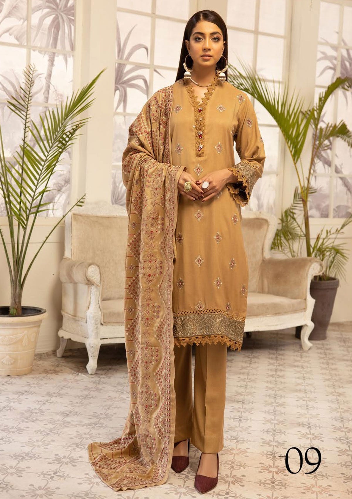 Winter Collection - Riaz Arts - Pearl - D#9 available at Saleem Fabrics Traditions