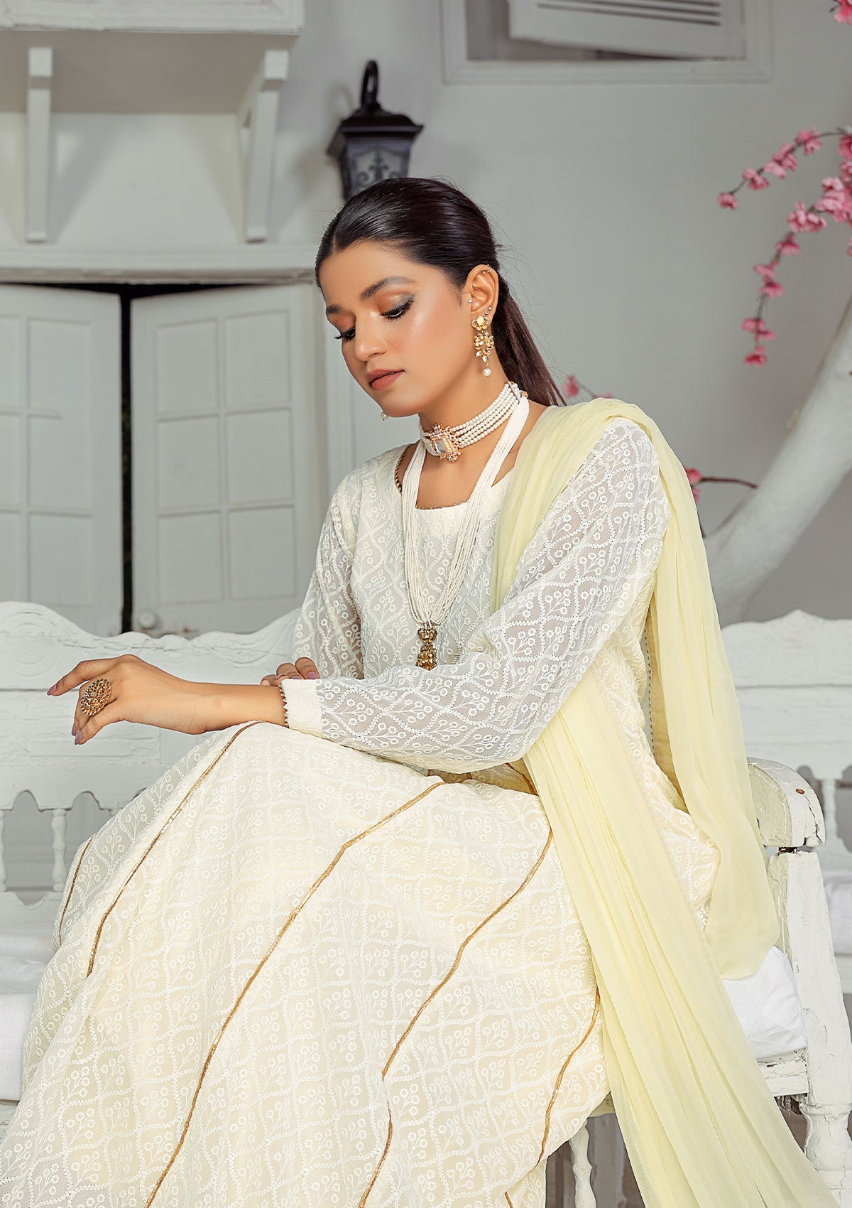 Winter Collection - Rubaaiyat - Chikankari - Chiffon - D#04 available at Saleem Fabrics Traditions