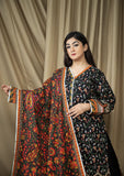 Winter Collection - Rubaaiyat - D/Print Khaddar - D#01 (Black) available at Saleem Fabrics Traditions
