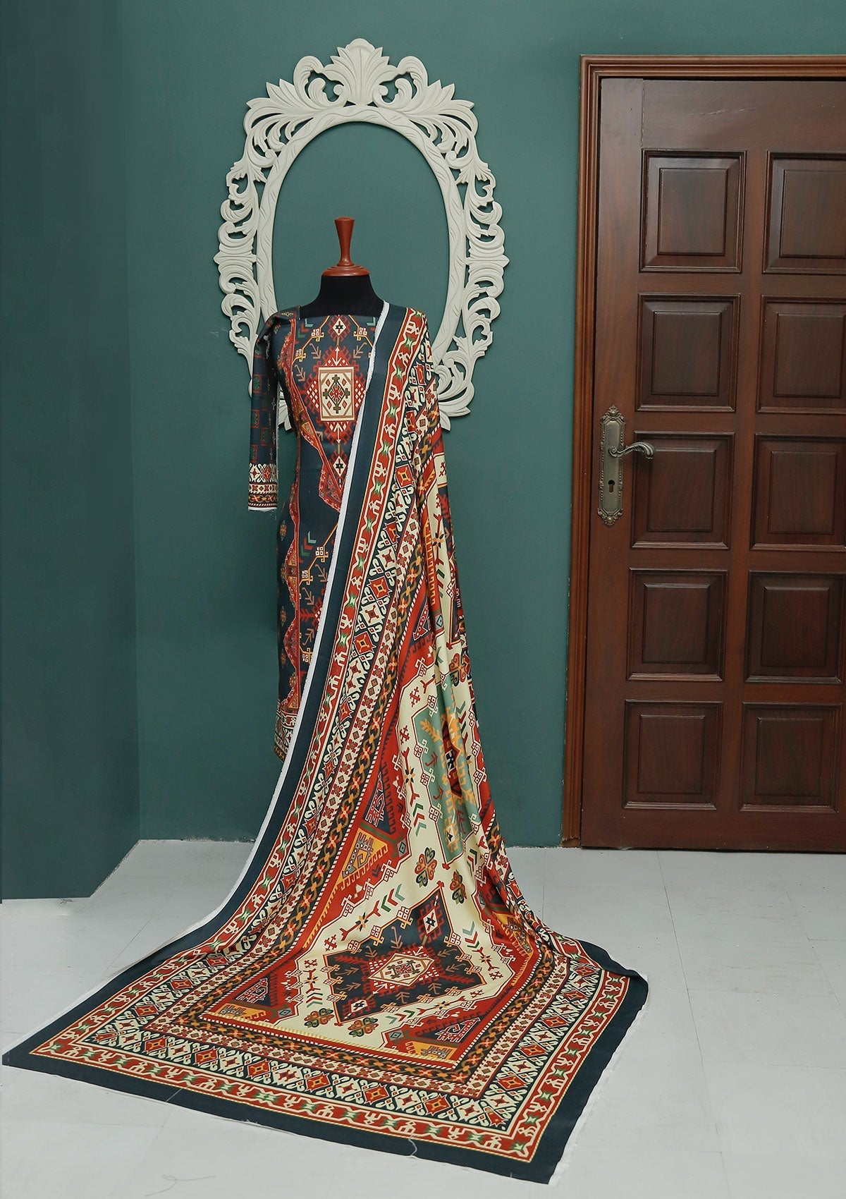 Winter Collection - Rubaaiyat - D/Printed Marina - 3pcs - D#01 (D Zink 1) available at Saleem Fabrics Traditions