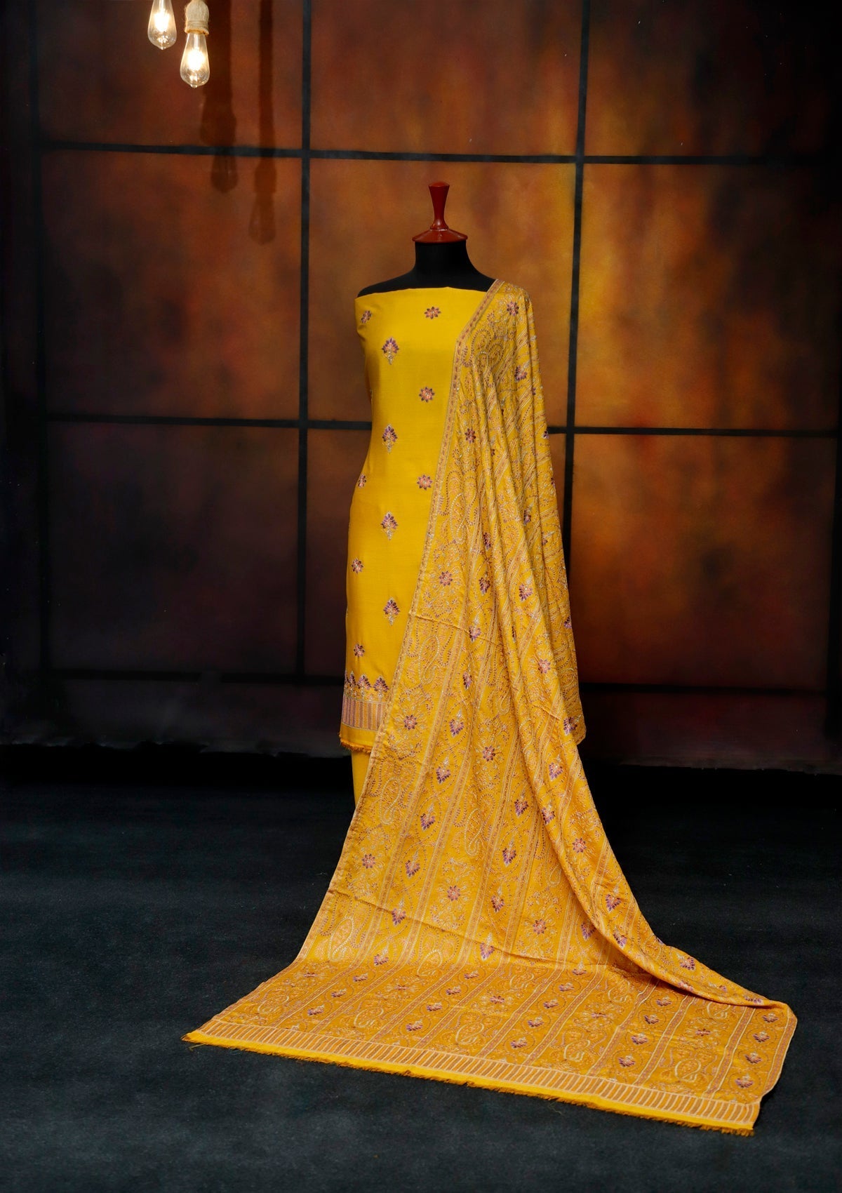 Winter Collection - Rubaaiyat - Youdia Karandi - RYK#02 (D Yellow) available at Saleem Fabrics Traditions