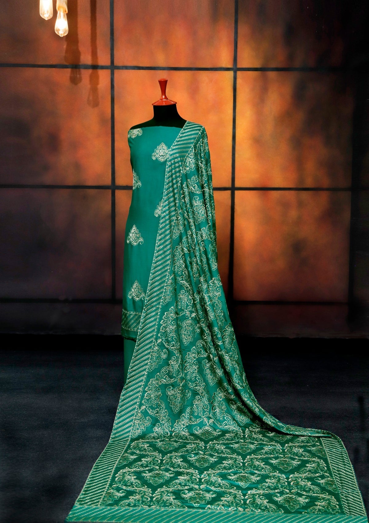 Winter Collection - Rubaaiyat - Youdia Karandi - RYK#03 (Green) available at Saleem Fabrics Traditions