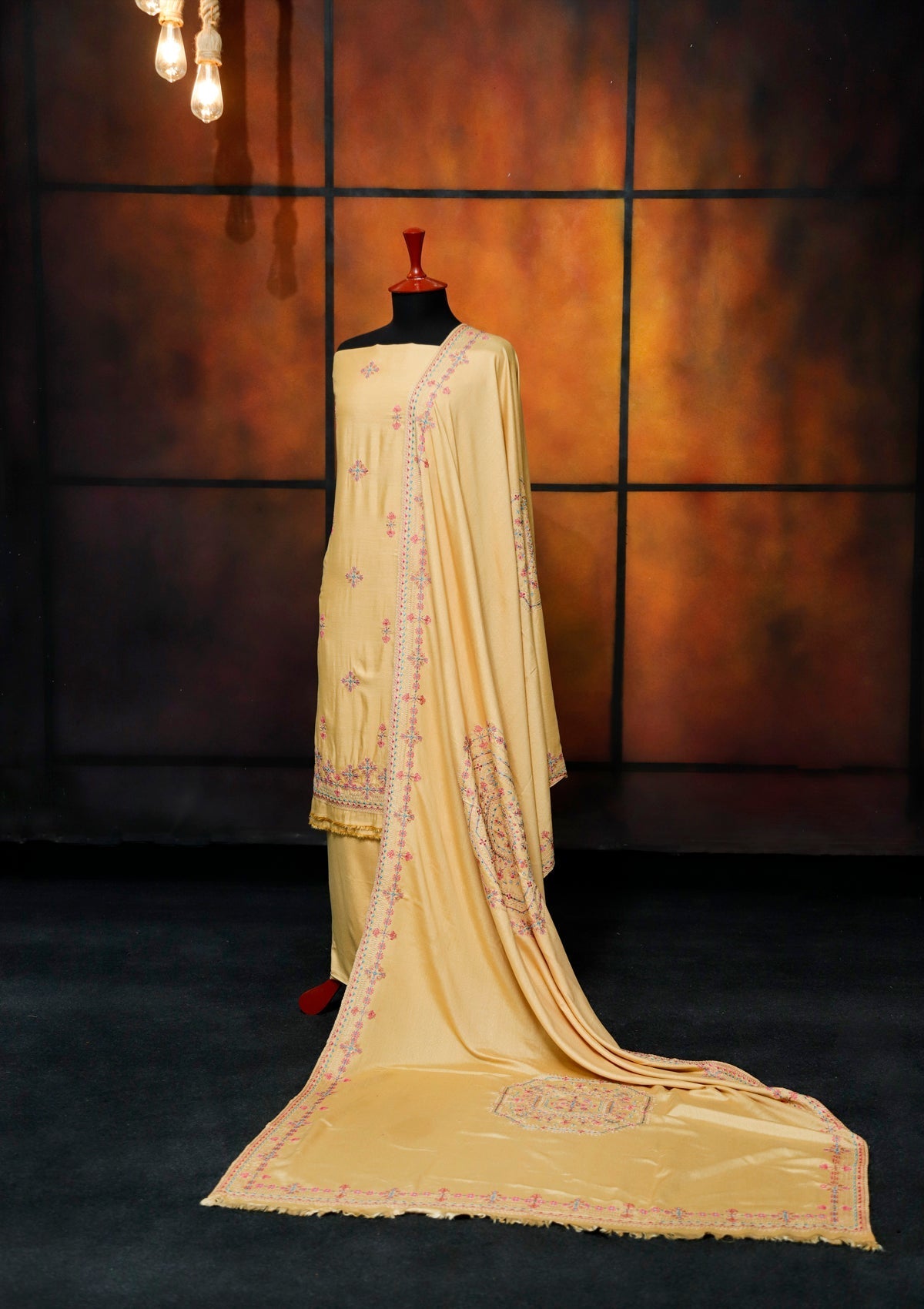 Winter Collection - Rubaaiyat - Youdia Karandi - RYK#04 (Golden) available at Saleem Fabrics Traditions
