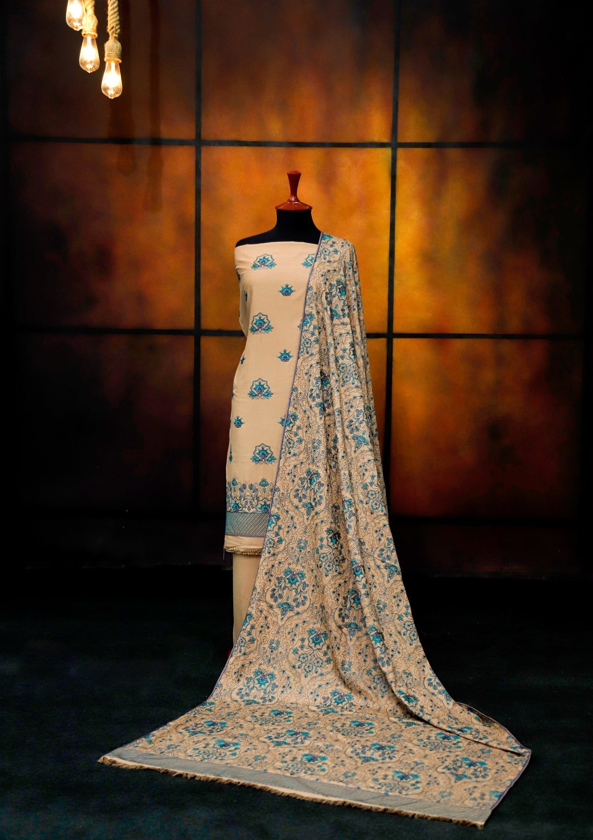 Winter Collection - Rubaaiyat - Youdia Karandi - RYK#08 (L Brown) available at Saleem Fabrics Traditions