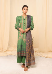 Winter Collection - Salitex - Printed Linen - V01 - WK#01174 (Green) available at Saleem Fabrics Traditions