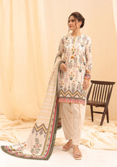 Winter Collection - Salitex - Printed Linen - V01 - WK#01175 (White) available at Saleem Fabrics Traditions