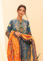 Winter Collection - Salitex - Printed Linen - V01 - WK#01179 (R Blue) available at Saleem Fabrics Traditions