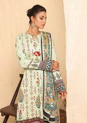 Winter Collection - Salitex - Printed Linen - V01 - WK#01182 (M Green) available at Saleem Fabrics Traditions