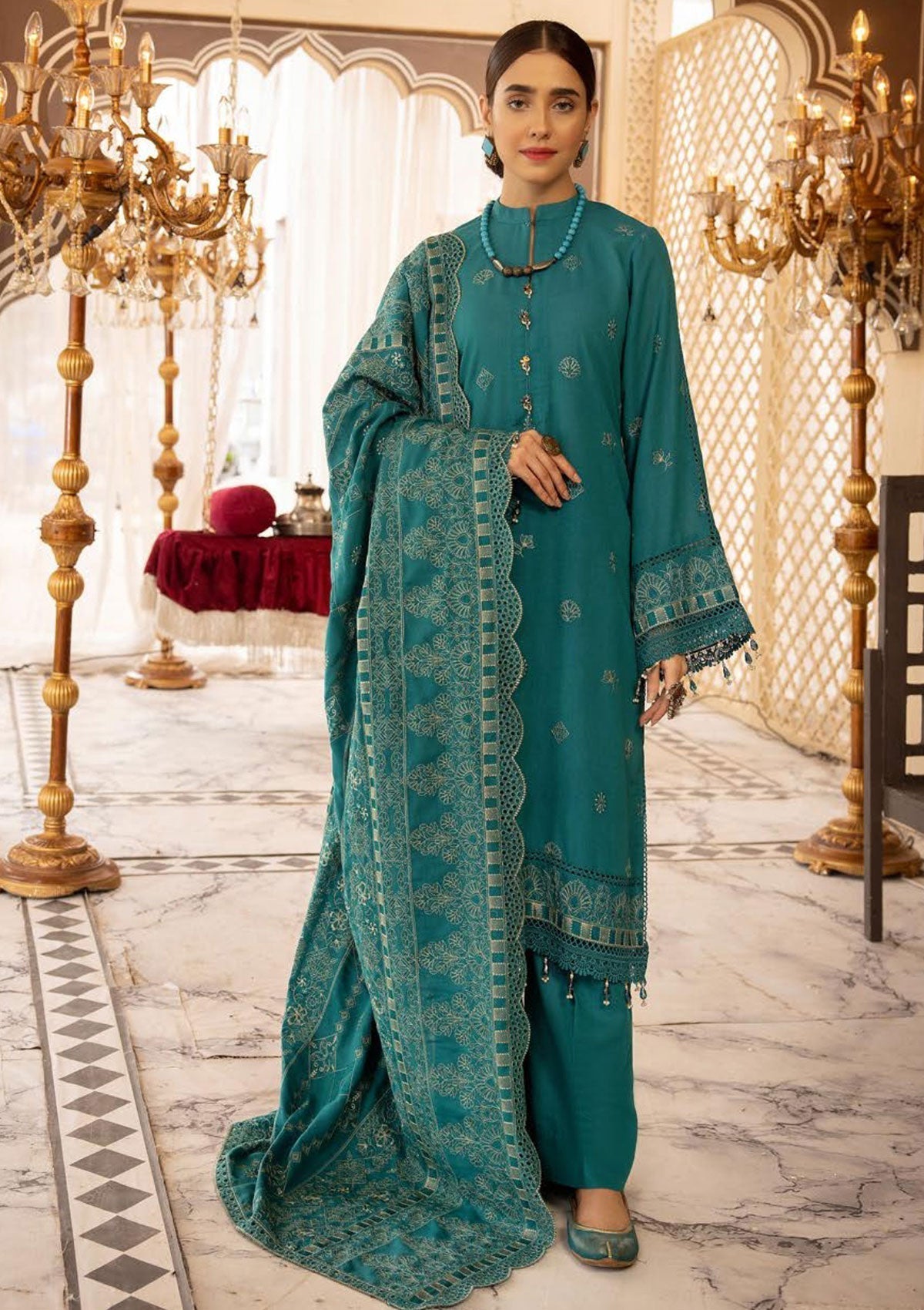 Winter Collection - Shaista - Khoobseerat - Karandi - SKK#368 available at Saleem Fabrics Traditions