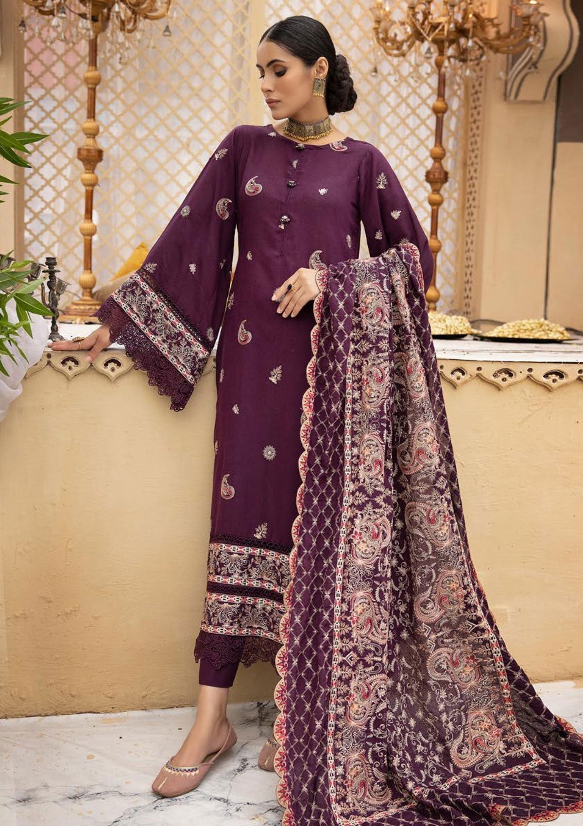 Winter Collection - Shaista - Khoobseerat - Karandi - SKK#373 available at Saleem Fabrics Traditions
