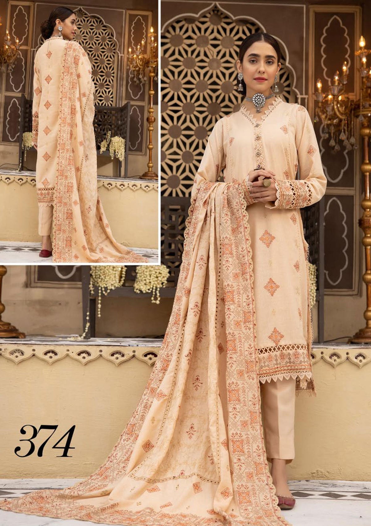 Winter Collection - Shaista - Khoobseerat - Karandi - SKK#374 available at Saleem Fabrics Traditions