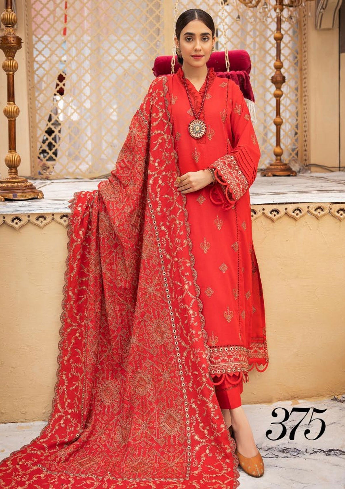 Winter Collection - Shaista - Khoobseerat - Karandi - SKK#375 available at Saleem Fabrics Traditions