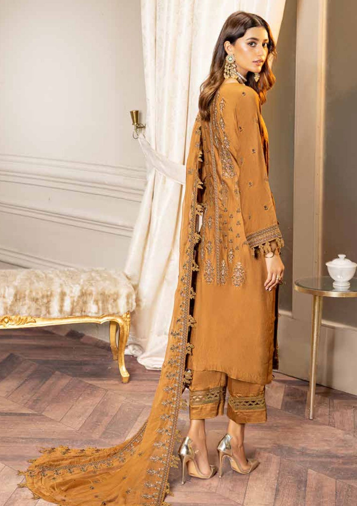 Winter Collection - Shaista - Shamoz Satin - V01 - D#106 available at Saleem Fabrics Traditions