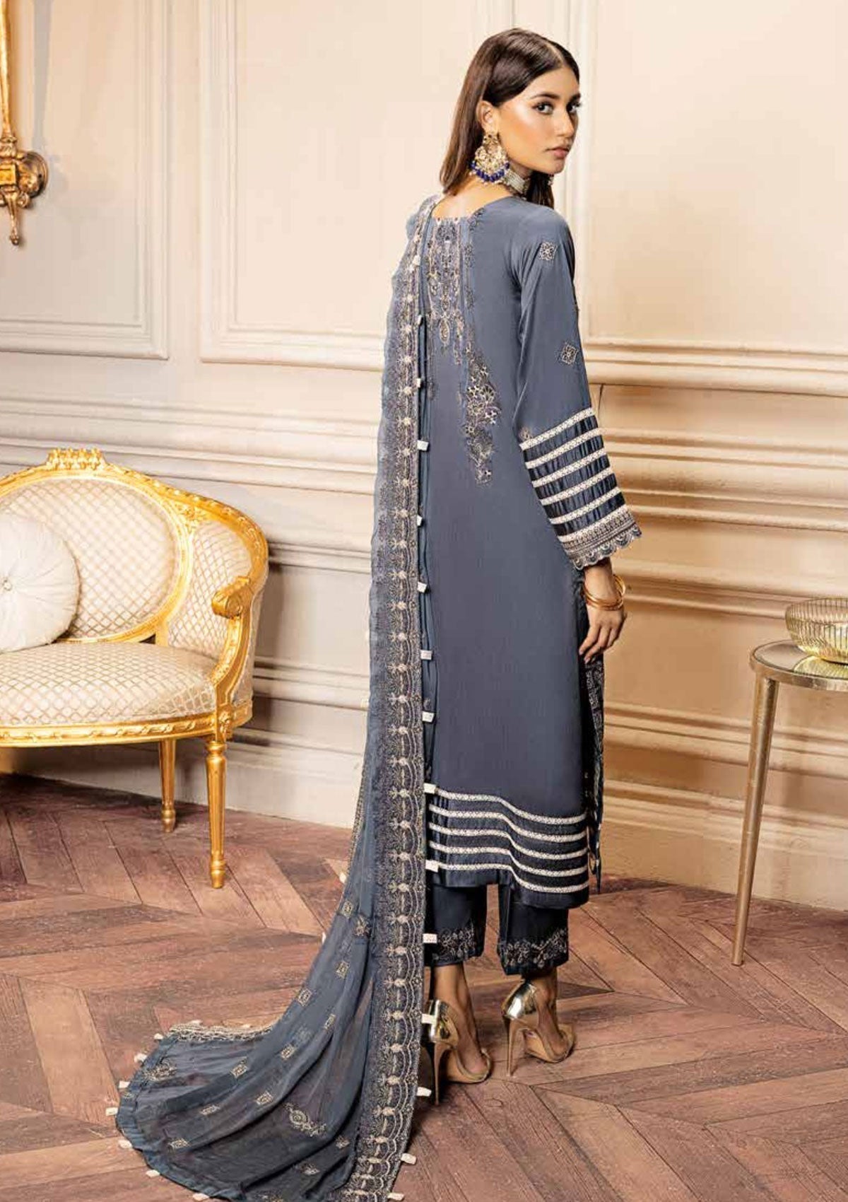 Winter Collection - Shaista - Shamoz Satin - V01 - D#107 available at Saleem Fabrics Traditions