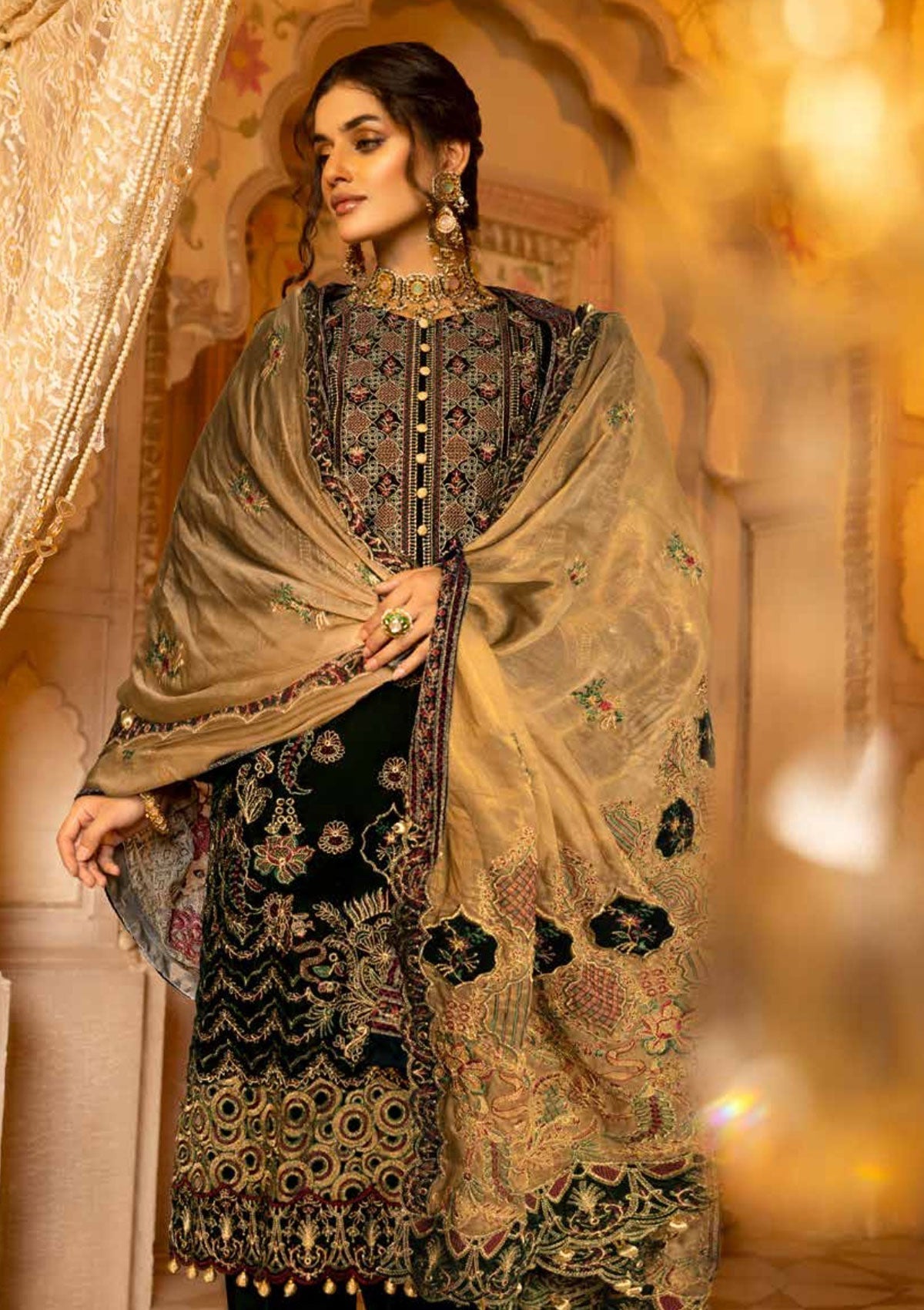 Winter Collection - Shaista - Velvet - Emb - SVEC#400 available at Saleem Fabrics Traditions
