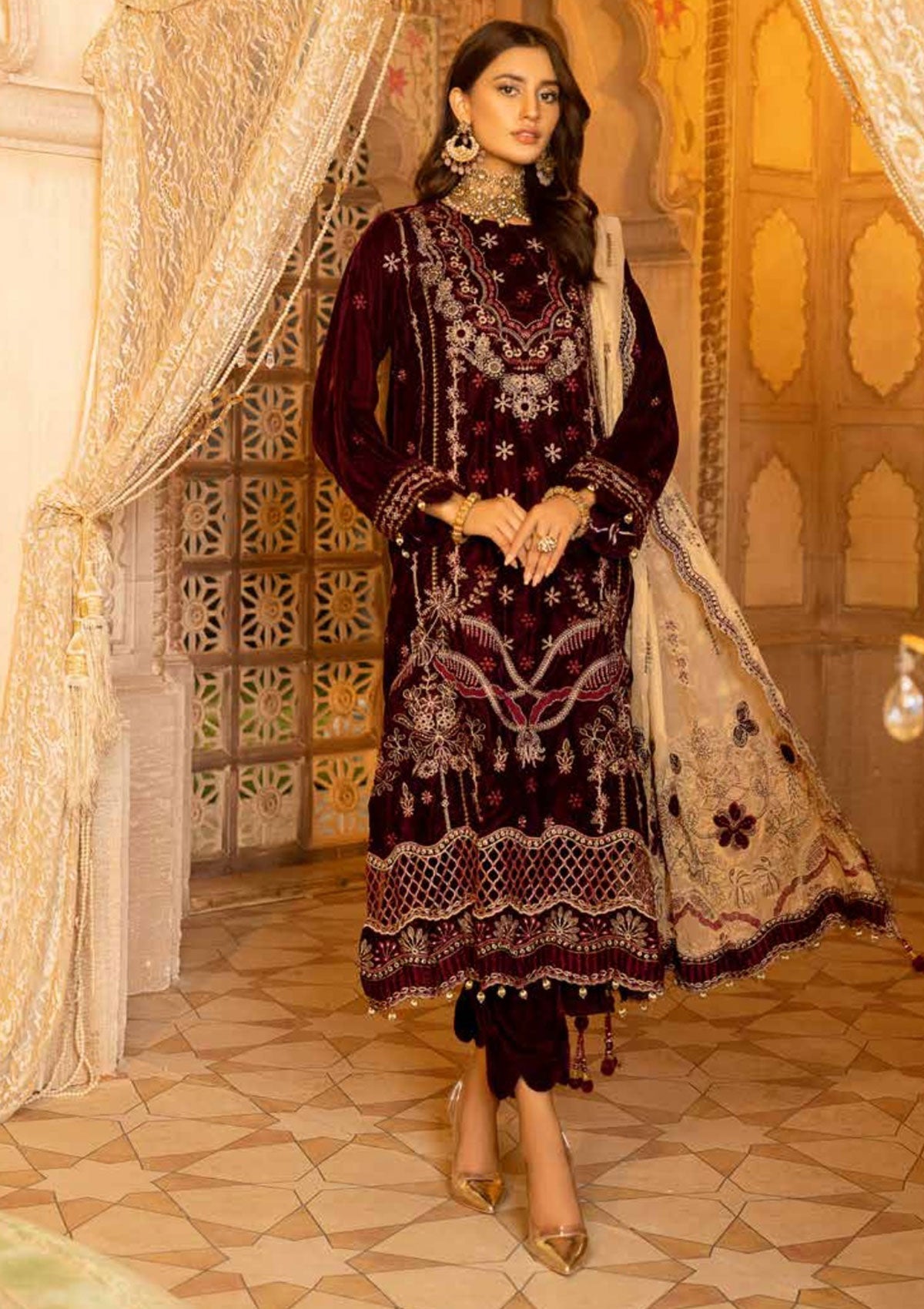 Winter Collection - Shaista - Velvet - Emb - SVEC#405 available at Saleem Fabrics Traditions