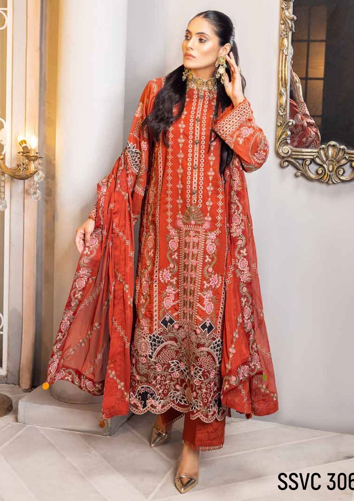 Winter Collection - Shaista - Viscose - V02 - D#306 available at Saleem Fabrics Traditions