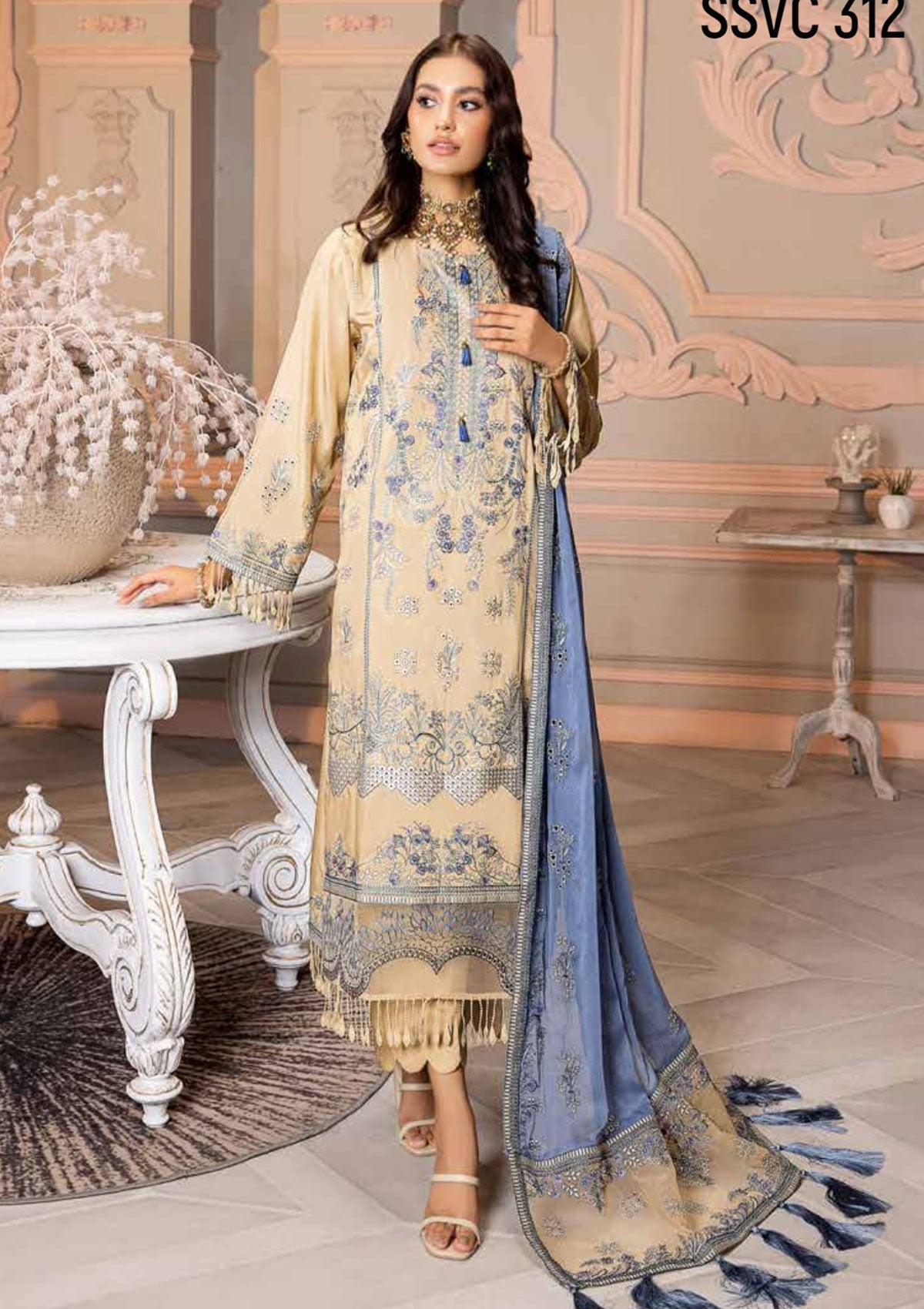 Winter Collection - Shaista - Viscose - V02 - D#312 available at Saleem Fabrics Traditions