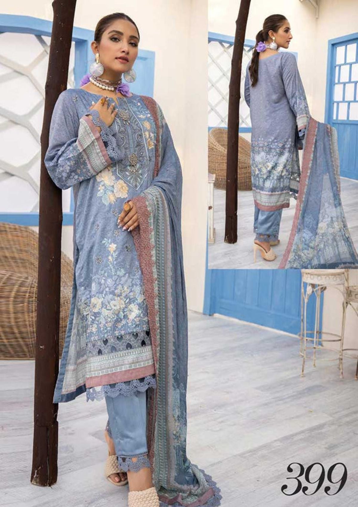 Winter Collection - Shehzal By Shaista - Viscose - D#399 available at Saleem Fabrics Traditions