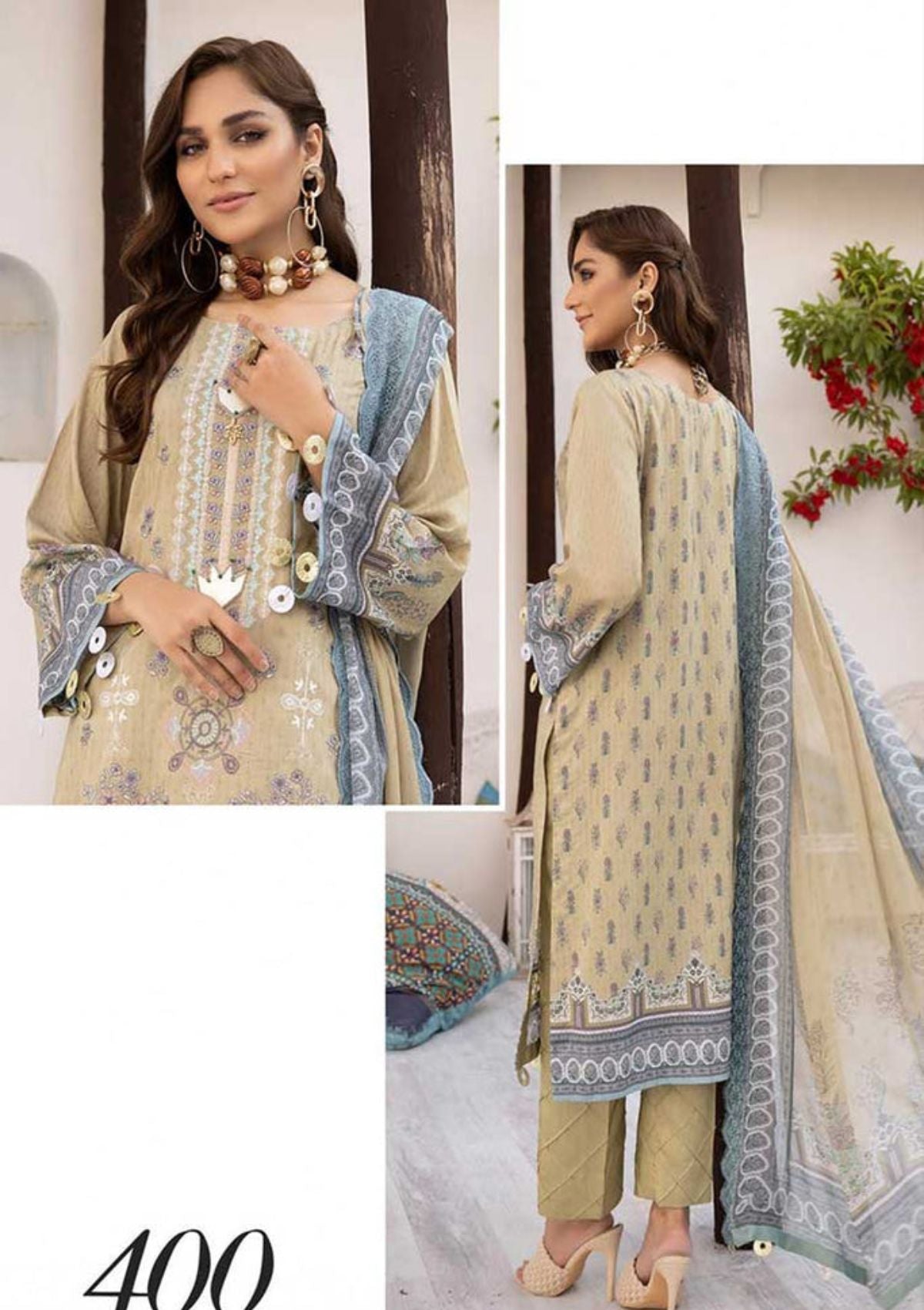 Winter Collection - Shehzal By Shaista - Viscose - D#400 available at Saleem Fabrics Traditions