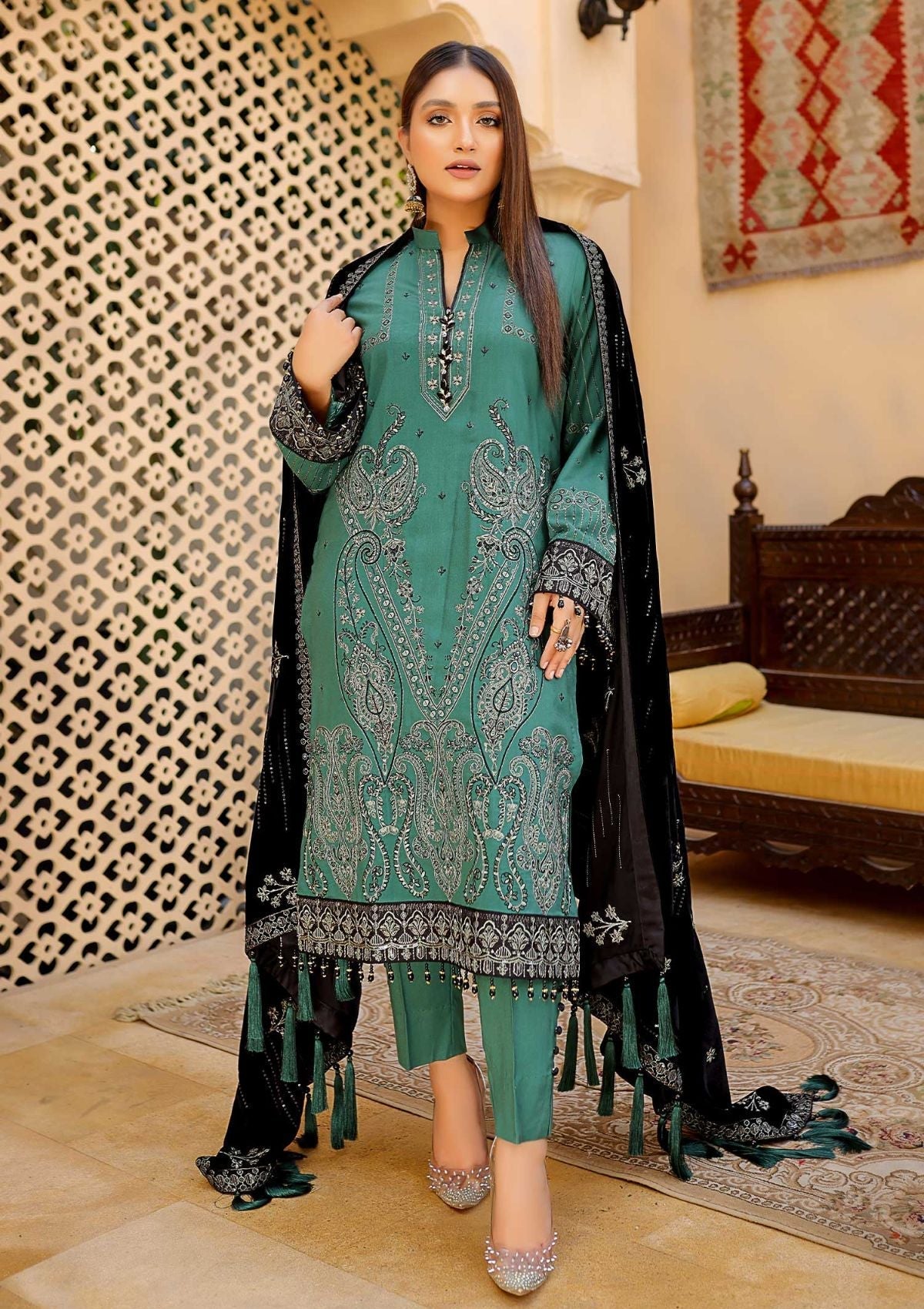 Winter Collection - Waresha - Luxury - V28 - D#170 available at Saleem Fabrics Traditions