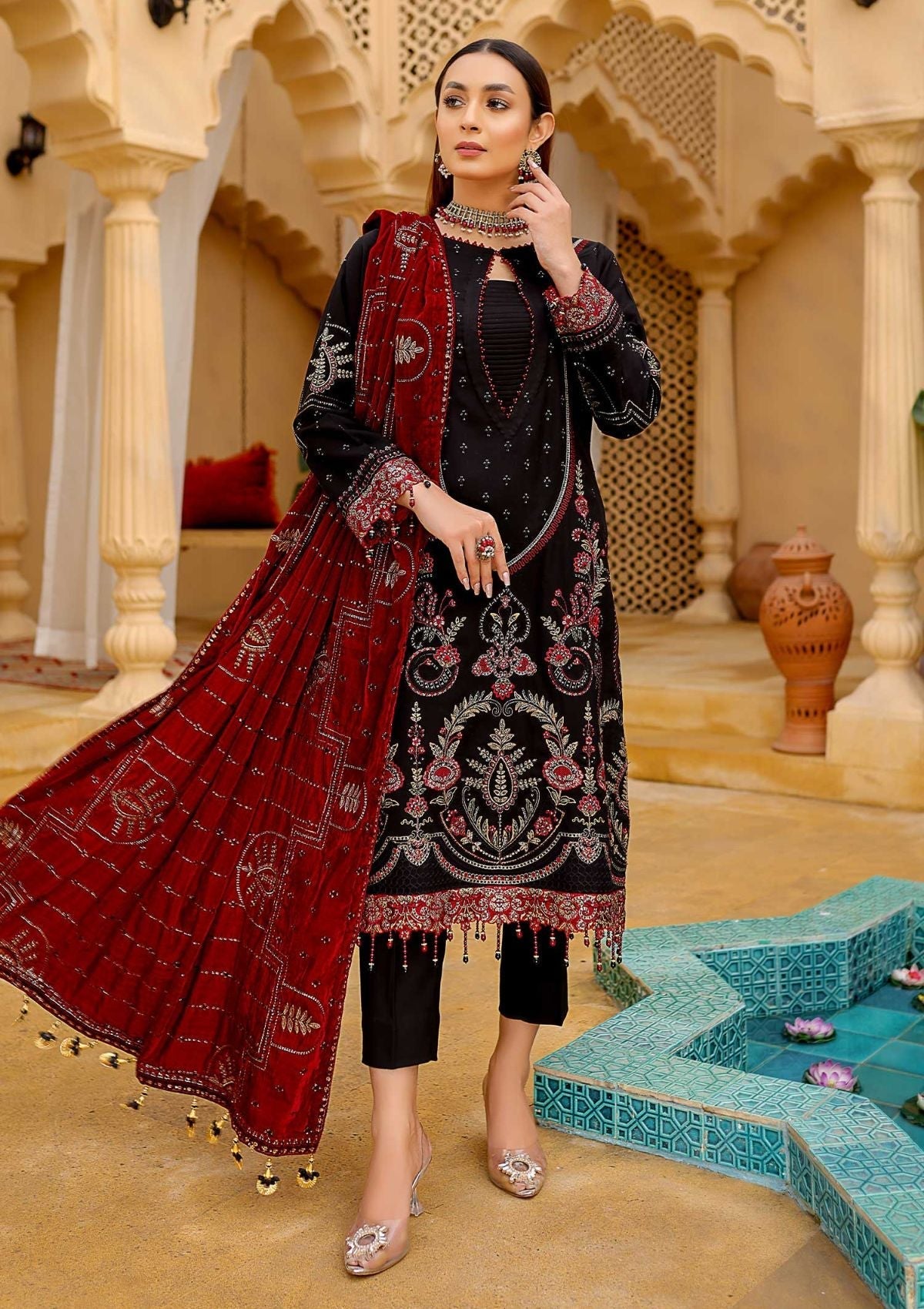 Winter Collection - Waresha - Luxury - V28 - D#173 available at Saleem Fabrics Traditions