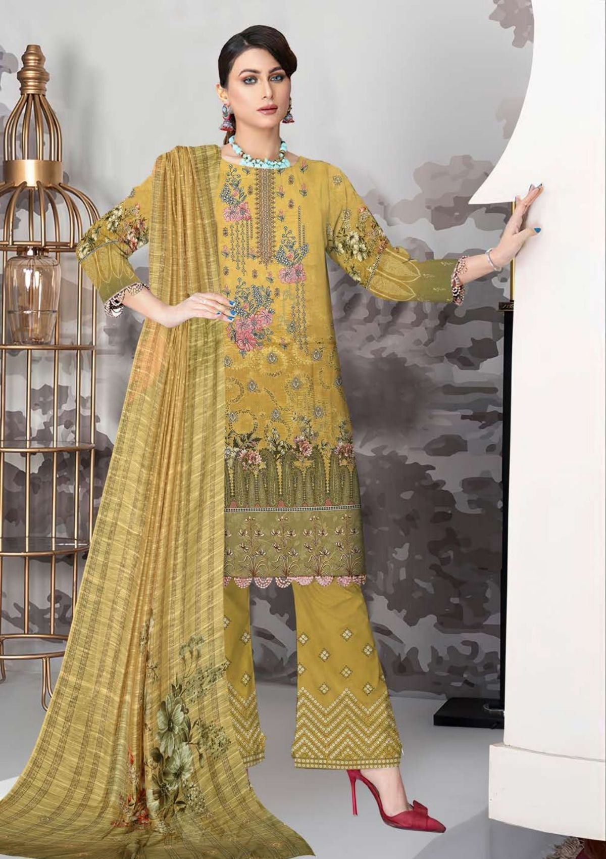 Winter Collection - Zara Meer - Viscose - V08 - D#2 available at Saleem Fabrics Traditions