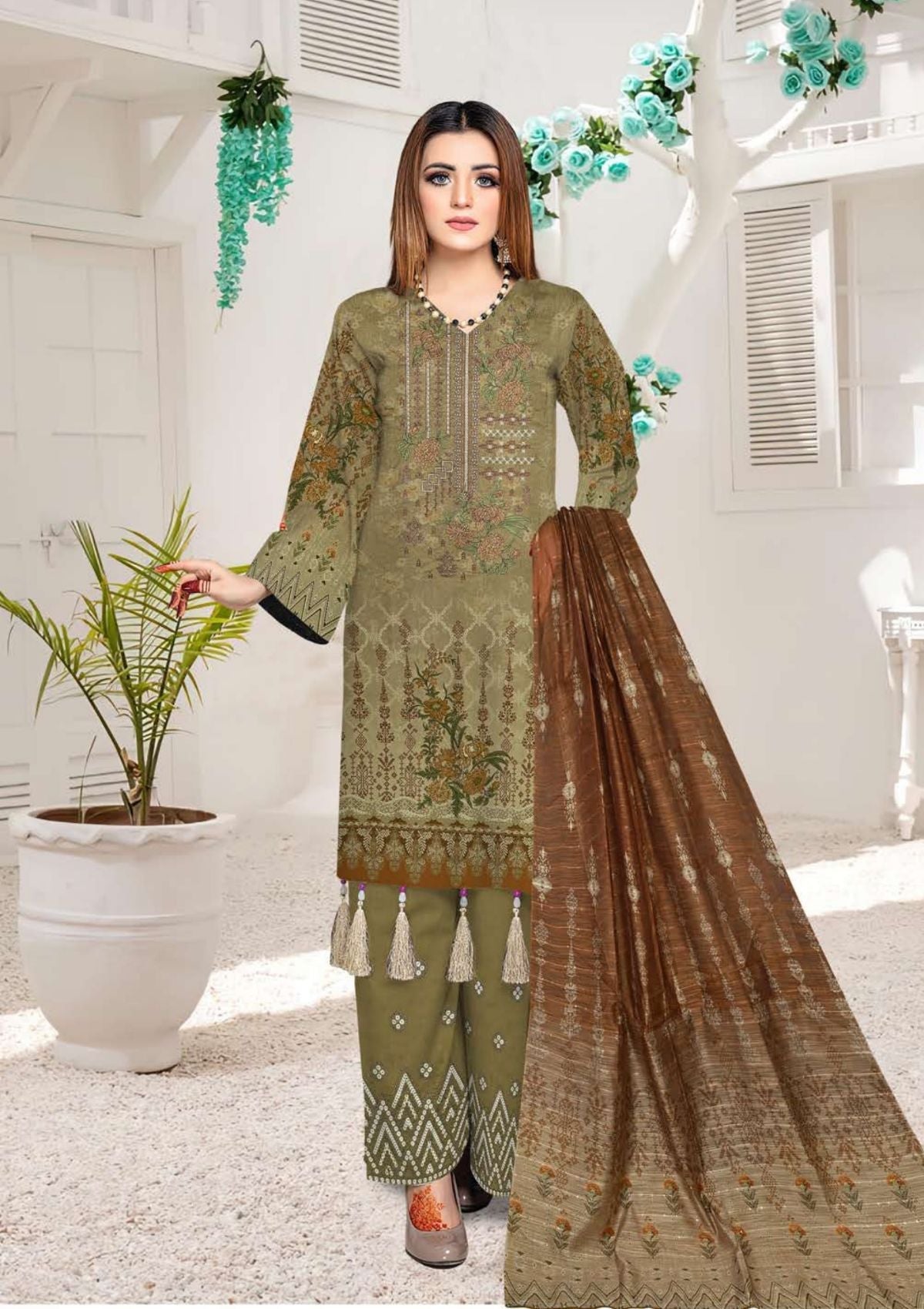 Winter Collection - Zara Meer - Viscose - V08 - D#8 available at Saleem Fabrics Traditions