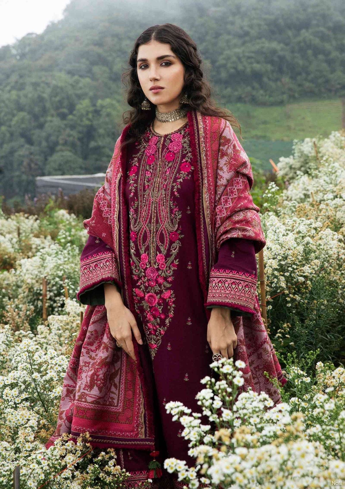 Winter Collection - Zara Shahjahan - Winter Shawl - Ezel available at Saleem Fabrics Traditions