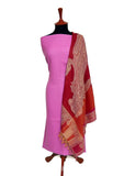 Winter Dress - Jamawar Shawl Suit - 3-Pcs - P Pink D#4 available at Saleem Fabrics Traditions