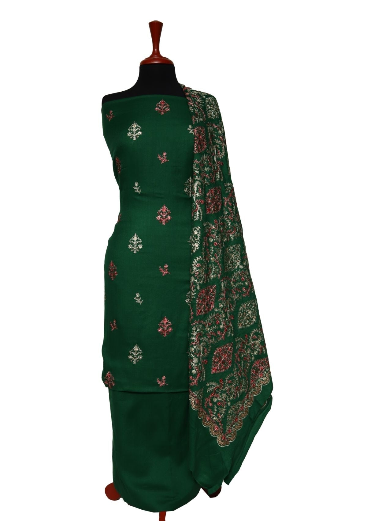 Winter Dress - Pashmina - Embroidery - B Green D#01 by Saleem Fabrics PK