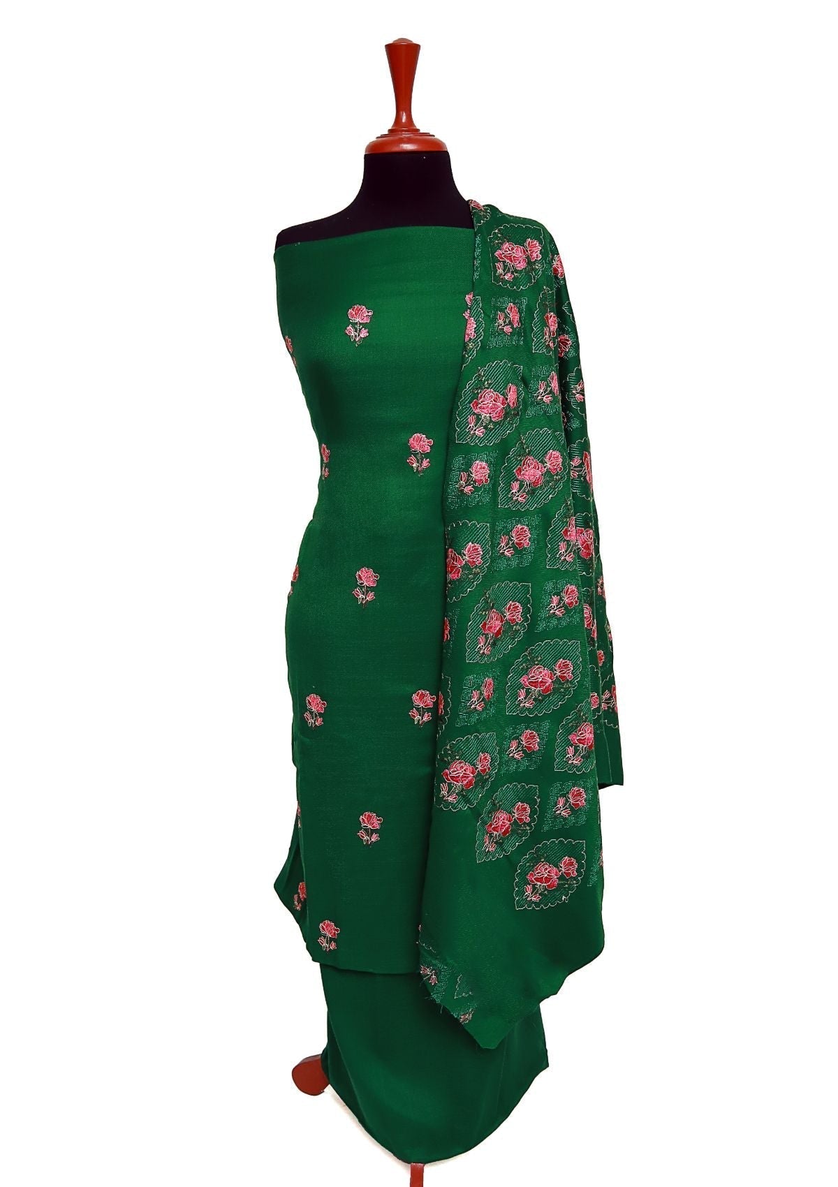 Winter Dress - Pashmina - Embroidery - B Green D#01 by Saleem Fabrics PK