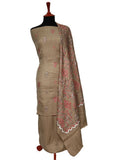 Winter Dress - Pashmina - Embroidery - L Brown D#01 by Saleem Fabrics PK