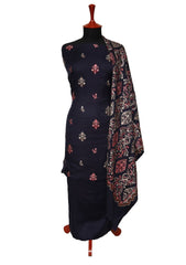 Winter Dress - Pashmina - Embroidery - N Blue D#01 by Saleem Fabrics PK