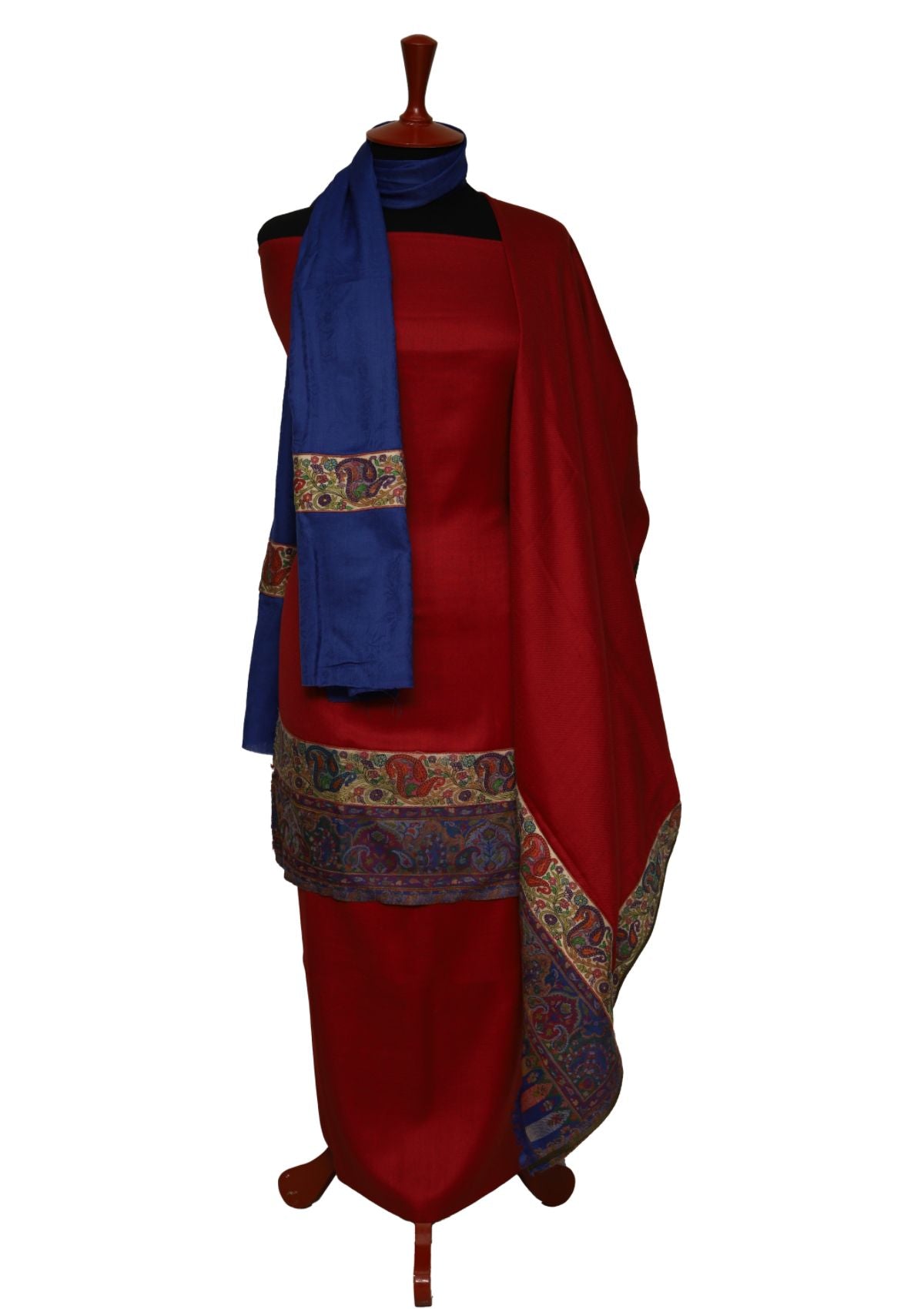 Winter Dress - Pashmina - Patch Work - Maroon D#01 by Saleem Fabrics PK