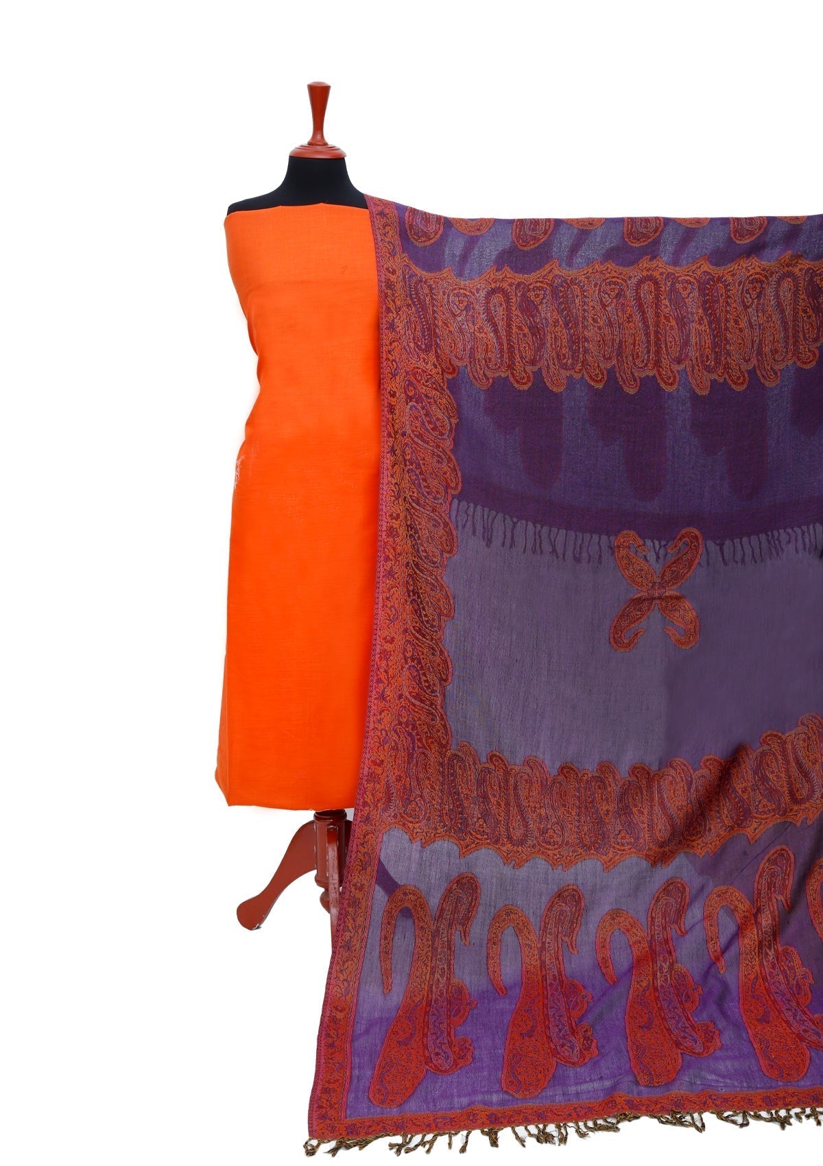 Winter Dress - Plain Khaddar Suit Jamawar Shawl - 3Pcs - D#6C available at Saleem Fabrics Traditions