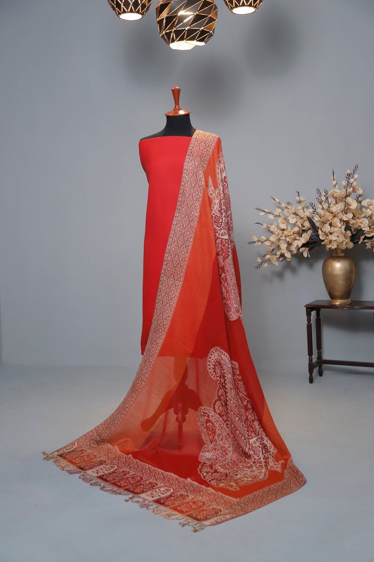 Winter Dress - Plain Marina Suit Jamawar Shawl - 3Pcs - Z#101 available at Saleem Fabrics Traditions
