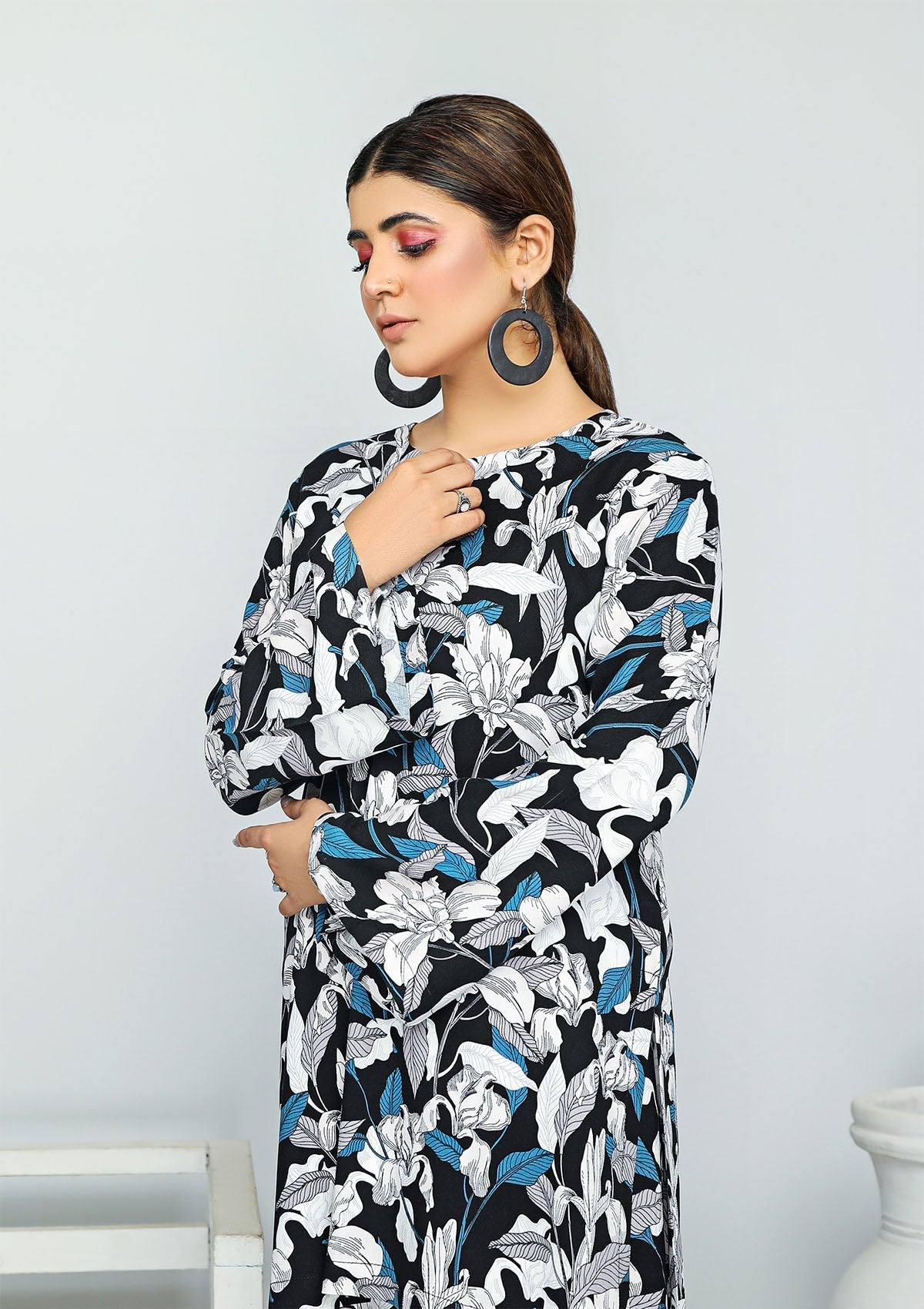 Winter Dress - Rubaaiyat - Printed Marina - 2 Pcs- D#12 available at Saleem Fabrics Traditions