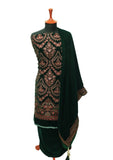 Winter Dress - Rubaaiyat - Velvet - 3-Pcs B Green D#1903 by Saleem Fabrics PK