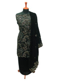Winter Dress - Rubaaiyat - Velvet - 3-Pcs Black FK#944 by Saleem Fabrics PK