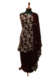 Winter Dress - Rubaaiyat - Velvet - 3-Pcs D Maroon D#957 by Saleem Fabrics PK