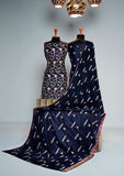 Winter dress - Rubaaiyat - Velvet - D#105049 (D N BLUE) available at Saleem Fabrics Traditions