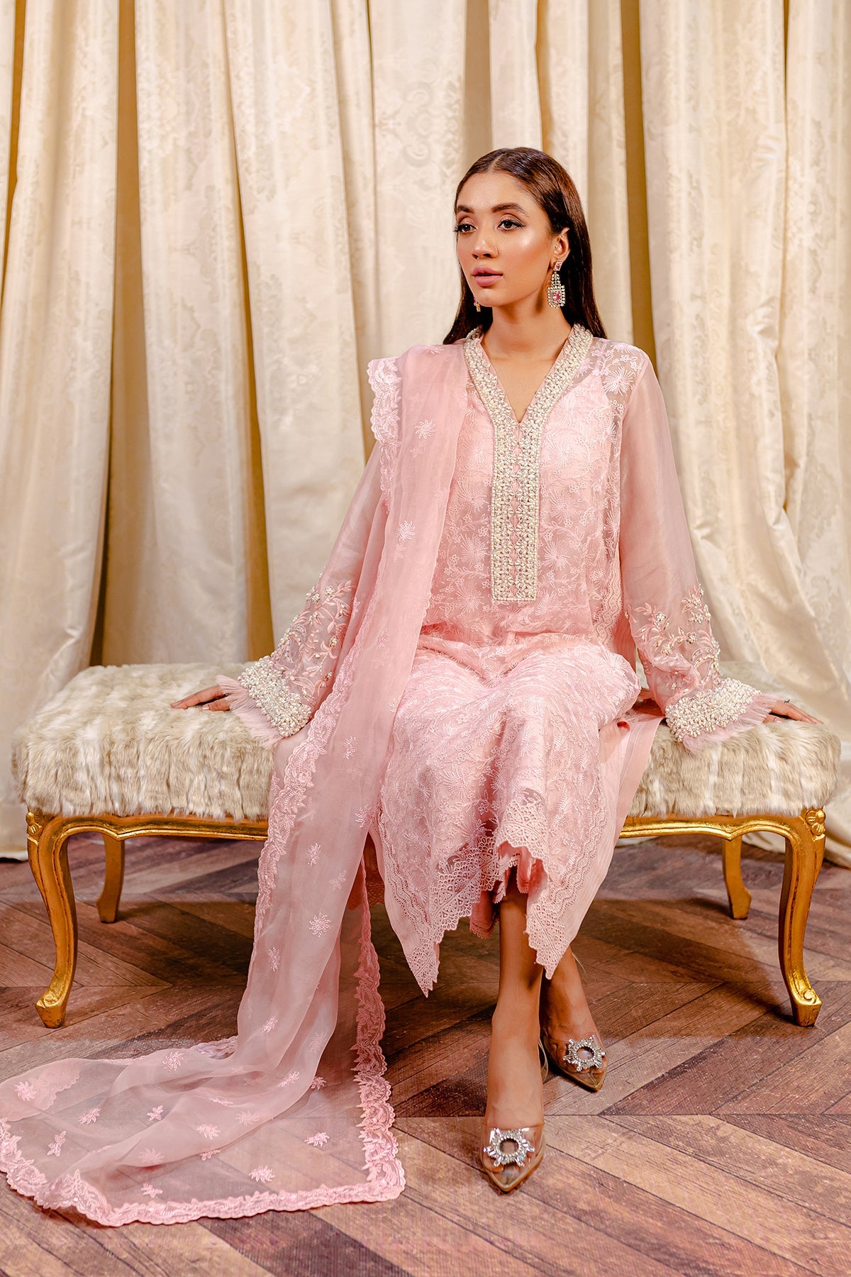 Formal Collection - Fozia Khalid - Lumieres Festive - VoL 3 - Crepe Rose