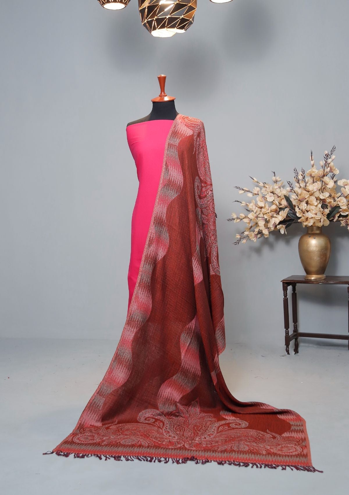 Winter Dress - Plain Marina Suit Jamawar Shawl - 3Pcs - Z#159